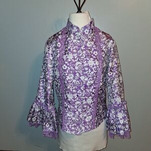 Elegant Purple Floral Women's Blazer